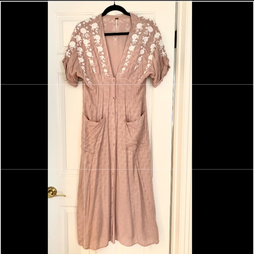Free People embroidered midi dress